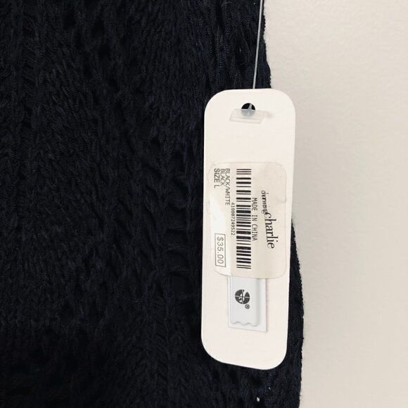 NWT: Charming Charlie Black Knit Top - Picture 6 of 9